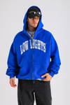 LLS Baskılı Mavi Zipper Oversize Hoodie SW1255