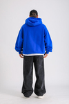 LLS Baskılı Mavi Zipper Oversize Hoodie SW1255