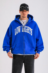 LLS Baskılı Mavi Zipper Oversize Hoodie SW1255