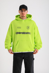 LLS Baskılı Neon Oversize Hoodie SW1248
