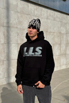 LLS Baskılı Siyah Oversize Hoodie SW1253