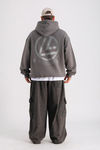 LLS Taş Baskılı Füme Oversize Hoodie SW1237