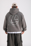 LLS Taş Baskılı Füme Oversize Hoodie SW1237
