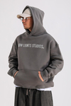 LLS Taş Baskılı Füme Oversize Hoodie SW1237