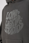 LLS Taş Baskılı Gri Oversize Hoodie SW1306