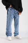 Loose Fit Torn Detail Jean - Dark Blue  P1098
