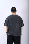 Los Criminis Nakışlı Acid Wash Oversize Tshirt T952