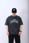 Los Criminis Nakışlı Acid Wash Oversize Tshirt T952