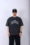 Los Criminis Nakışlı Acid Wash Oversize Tshirt T952