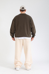 Mad Baskılı Kahve Oversize Sweatshirt SW1381