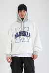 Marginal Nakışlı Krem Oversize Hoodie SW1397