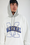 Marginal Nakışlı Krem Oversize Hoodie SW1397