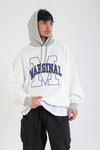 Marginal Nakışlı Krem Oversize Hoodie SW1397