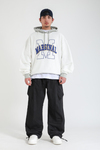 Marginal Nakışlı Krem Oversize Hoodie SW1397
