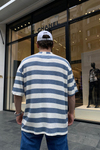 Mavi Çizgili Basic Oversize Tshirt T653