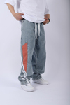 Mavi Şerit Detay Baggy Jean Pantolon P918