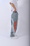 Mavi Şerit Detay Baggy Jean Pantolon P918