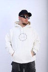 Mistake Baskılı Beyaz Oversize Hoodie SW1091