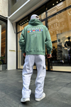 Monaco Nakışlı Yeşil Oversize Sweatshirt SW920