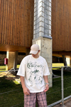 Mount Baskılı Krem Oversize Tshirt  T1131
