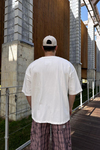 Mount Baskılı Krem Oversize Tshirt  T1131