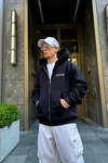 Multiply Baskılı Zipper Oversize Sweatshirt SW863