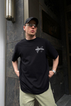 Mutation Butterfly Baskılı Siyah Oversize Tshirt T601