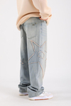 Nakış Detay Baggy Jean Pantolon P1063