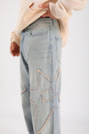 Nakış Detay Baggy Jean Pantolon P1063