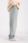Nakış Detay Baggy Jean Pantolon P1063