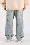 Nakış Detay Baggy Jean Pantolon P1063