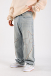 Nakış Detay Baggy Jean Pantolon P1063