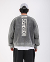 Nakışlı Acid Wash Oversize Premium Sweatshirt