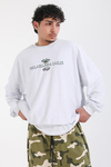 Nakışlı Beyaz Oversize Philadelphia Sweatshirt