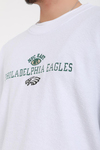 Nakışlı Beyaz Oversize Philadelphia Sweatshirt