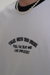 Nakışlı Beyaz Oversize Tshirt CT01 MRT26028