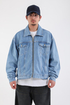 Nakışlı Fermuarlı Oversize LA Jean Ceket C239