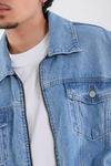Nakışlı Fermuarlı Oversize LA Jean Ceket C239
