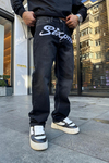 Nakışlı Füme Yıkamalı Jean Pantolon P796
