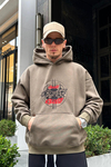 Nakışlı Haki Oversize Sweatshirt SW959