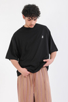 Nakışlı Jr Siyah Oversize Basic Tshirt