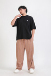 Nakışlı Jr Siyah Oversize Basic Tshirt