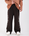 Nakışlı Kahve Baggy Fit Eşofman Altı