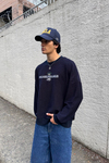 Nakışlı Lacivert Oversize Philadelphia Sweatshirt