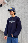 Nakışlı Lacivert Oversize Philadelphia Sweatshirt