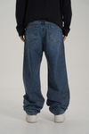Nakışlı Mavi Yıkamalı Jean Pantolon CT01 6657