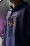 Nakışlı Mor Acid Wash Oversize Sweatshirt SW1030