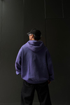 Nakışlı Mor Acid Wash Oversize Sweatshirt SW1030