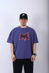 Nakışlı Mor Oversize Tshirt T947
