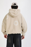Nakışlı Oversize Etnik Desenli Hoodie